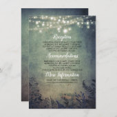 Rustieke Woodland Fireflies Trouwinformatie Informatiekaartje (Voorkant / Achterkant)