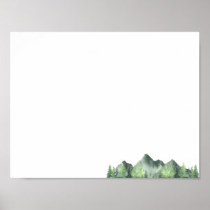 Rustieke Woodland Forest Mountain Poster
