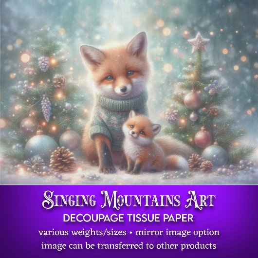 Rustieke Woodland Fox Moeder & Baby Craft Decoupag Tissuepapier