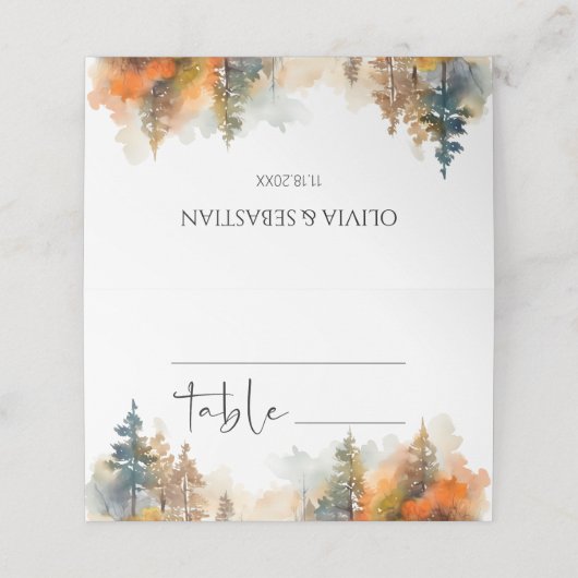 Rustieke Woodland herfst bos bruiloft (Buitenkant ongevouwen)