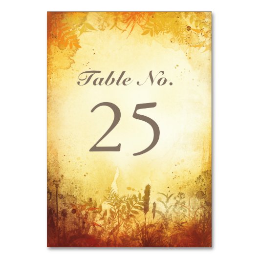 Rustieke WOODLAND herfst tafel nummerkaarten Kaart (Voorkant)