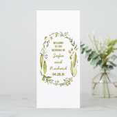 Rustieke Woodland Laurel waterverf bruiloft progra Programma (Staand voorkant)