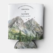 Rustieke Woodland Mountain Forest Pine Wedding Blikjeskoeler (Voorkant)