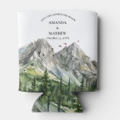 Rustieke Woodland Mountain Forest Pine Wedding Blikjeskoeler (Achterkant)