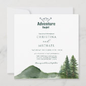 Rustieke Woodland Mountain Forest Pine Wedding Kaart (Voorkant)