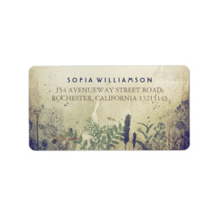 Rustieke Woodland Navy Adresetiketten Etiket