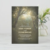 Rustieke Woodland String Lights verlovingsfeest Kaart (Staand voorkant)