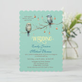 Rustieke Woodland Tortelduifjes Romantische bruilo Kaart (Staand voorkant)