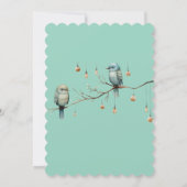 Rustieke Woodland Tortelduifjes Romantische bruilo Kaart (Achterkant)