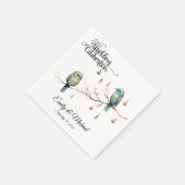 Rustieke Woodland Tortelduifjes Romantische bruilo Servet (Hoek)