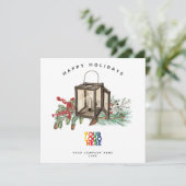 Rustieke Zakelijke Logo Kerstmis Kaart (Staand voorkant)