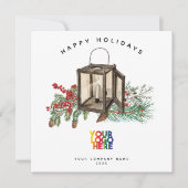 Rustieke Zakelijke Logo Kerstmis Kaart (Voorkant)