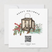 Rustieke zakelijke zakelijke QR-code kerst Kaart (Voorkant)