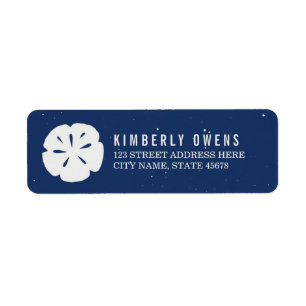 Rustieke Zand Dollar Retouradres Labels / Marine