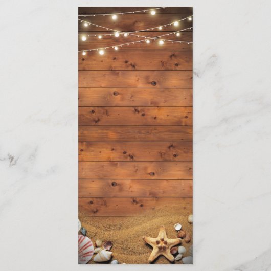 Rustieke zeesterren strandverlichting Tropische br Menu (Achterkant)