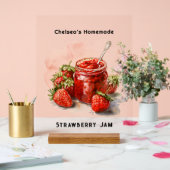 Rustieke zelfgemaakte aardbeienjam Mason Jar Acryl Bord (Huwelijk)