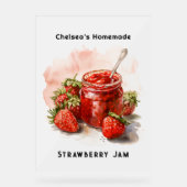 Rustieke zelfgemaakte aardbeienjam Mason Jar Frost Acryl Bord (Voorkant)