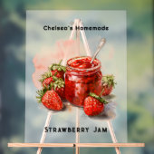 Rustieke zelfgemaakte aardbeienjam Mason Jar Frost Acryl Bord (Neutraal)