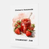 Rustieke zelfgemaakte aardbeienjam Mason Jar Frost Acryl Bord (Hoek)