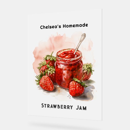 Rustieke zelfgemaakte aardbeienjam Mason Jar Frost Acryl Bord (Hoek)