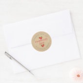 Rustieke zelfgemaakte frambozenjam kan kraft papie ronde sticker (Envelop)