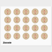 Rustieke zelfgemaakte frambozenjam kan kraft papie ronde sticker (Vel)