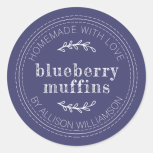 Rustieke zelfgemaakte gebakken goederen Blueberry  Ronde Sticker