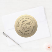 Rustieke zelfgemaakte kerstkoekjes goud ronde sticker (Envelop)