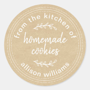 Rustieke zelfgemaakte koekjes uit de keuken van Kr Ronde Sticker