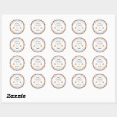 Rustieke zelfgemaakte Pompoentaart TerraCotta Chec Ronde Sticker (Vel)