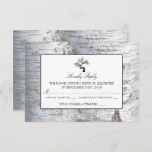 Rustieke Zilveren Berk Boom Bruiloft RSVP (Voorkant / Achterkant)