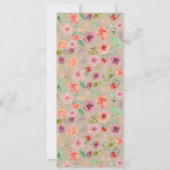 Rustieke Zomer Bloemen Wedding Menu kaart (Achterkant)