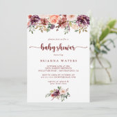 Rustieke zomer bloemenkalligrafie Baby shower Kaart (Staand voorkant)