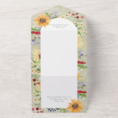 Rustieke Zomer Wildbloemen Zonnebloemen Sage QR Co All In One Uitnodiging (Buitenkant)