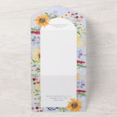 Rustieke Zomer Wildflower Zonnebloem Peri Geen Din All In One Uitnodiging (Buitenkant)