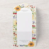 Rustieke zomerse wilde bloemen zonnebloemen Crème  All In One Uitnodiging (Buitenkant)