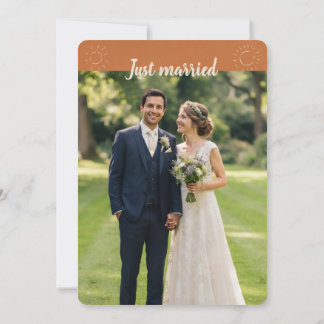 Rustieke Zon & Wilde Bloem Foto Trouwkaart Kaart