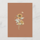 Rustieke Zonnebloem Beige Bruiloft Advies Kaart (Achterkant)
