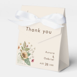 Rustieke Zonnebloem Beige Bruiloft Dank u Bedankdoosjes