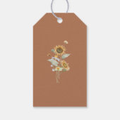 Rustieke Zonnebloem Beige Bruiloft Dank u Cadeaulabel (Achterkant)
