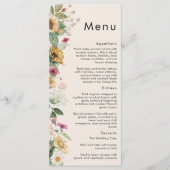 Rustieke Zonnebloem Beige Bruiloft Flat Menu (Voorkant)