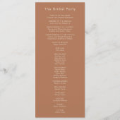 Rustieke Zonnebloem Beige Modern Wedding Flat Prog Programma (Achterkant)