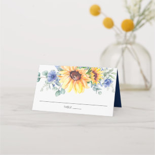 Rustieke Zonnebloem Blauw Bloemen Huwelijk Naam Ga