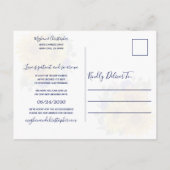 Rustieke Zonnebloem Blauw Roos Bruiloft Verander d Aankondigingskaart (Achterkant)