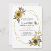 Rustieke Zonnebloem Bloemen Eerste Communie Uitnod Kaart (Voorkant)