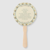 Rustieke Zonnebloem Botanische Trouwdetails Handwaaier (Achterkant)