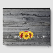 Rustieke Zonnebloem Bourgogne Rode Rose Wood Bruil Gastenboek (Achterkant)