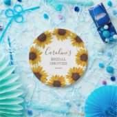 Rustieke Zonnebloem Bruidsdouche Boho Waterverf Papieren Bordje (Feest)