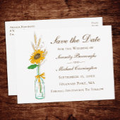 Rustieke Zonnebloem Bruiloft Bloemen Save The Date Briefkaart