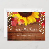 Rustieke Zonnebloem Bruiloft Save The Date Kaarten (Voorkant / Achterkant)